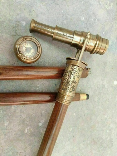 Vintage brass telescope hidden - brass,