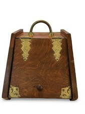 Antique Vintage Wooden Brass