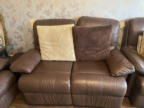 Leather recliner sofa seater - recliner,