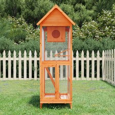 Bird House Brown Solid Wood