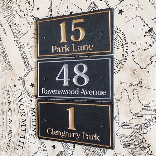 Engraved natural slate house - slate,