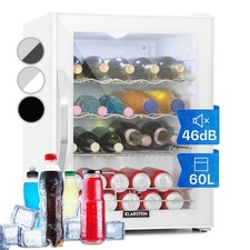 Fridge Refrigerator Wine Fridge Mini Cooler Drinks Beer Bar Glass Door White 60L