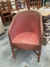Vintage Pink Lloyd Loom Style Armchair Bedroom Conservatory Chair