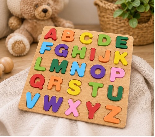 Wooden alphabet puzzle board - wooden,