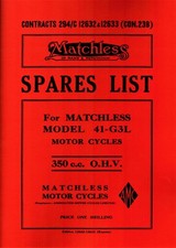 Matchless G3L WD 41 Parts Book
