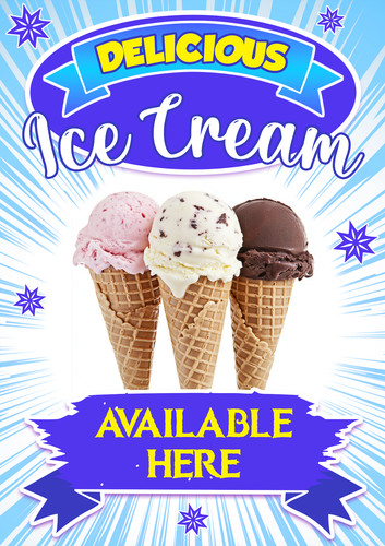 Ice cream sold here - ice, shop
