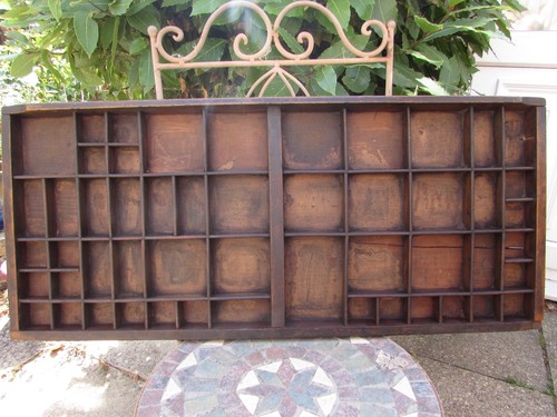 Vintage wooden printers - wooden, tray