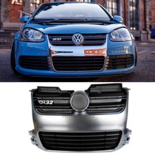 Euro Style Car Front Aluminium Matte Silver Grille fit for 06-09 MK5 VW Golf R32