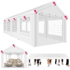 Gazebo Canopy Outdoor Tent Heavy Duty Wedding Party Event Party 10x30FT White 、