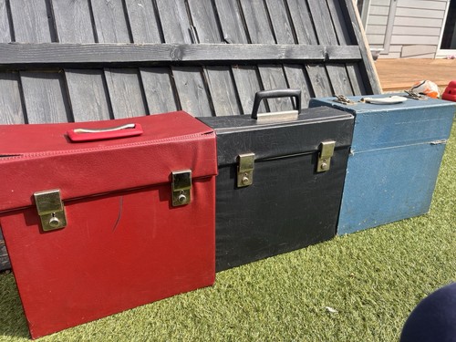 Vintage record carry - vintage, x3