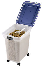 Airtight Plastic Storage Catering Bin Container Pet Food on Wheels - 15 kg Load
