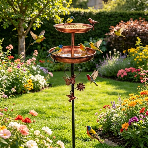 Metal bird bath for outside - metal,