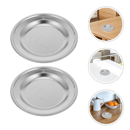 2pcs silver stainless steel - silver,