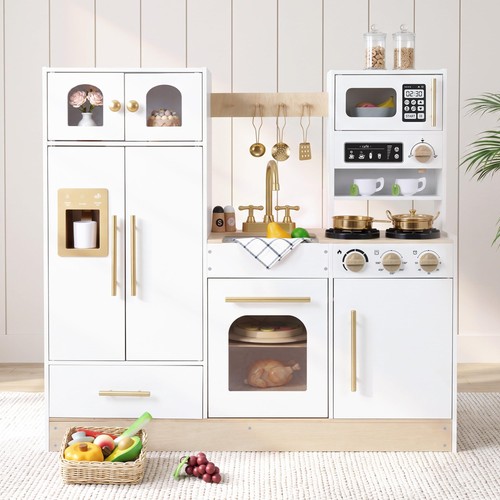 Wooden play kitchen set toy - kitchen,
