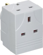 3 Way Triple Plug Block Mains