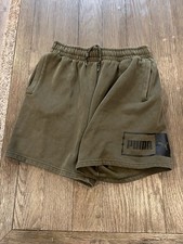 Mens Puma  Sweat Shorts Green