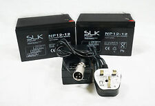 PAIR x 12v 12AH AGM DEEP CYCLE MOBILITY SCOOTER BATTERIES & CHARGER