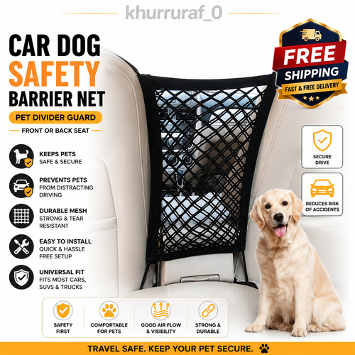 Car dog safety barrier net - car,