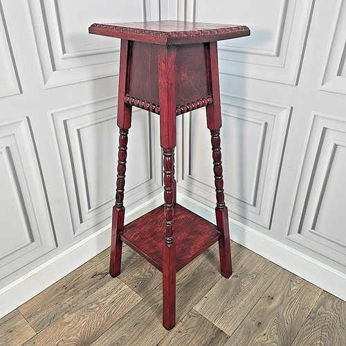 Antique plant stand - plant, lamp