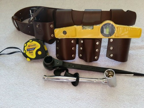 Brown leather belt full - brown,