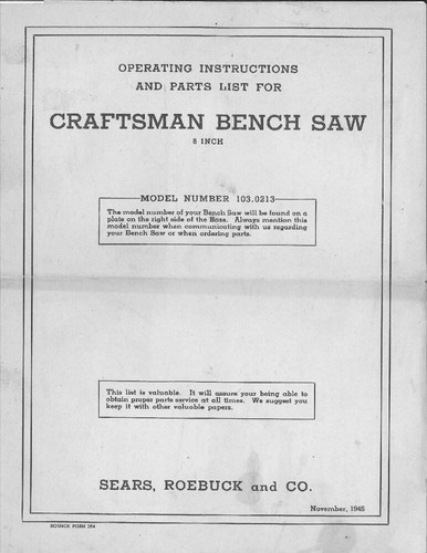1945 craftsman 103 0213 - craftsman,