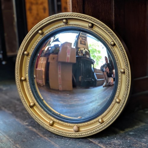 Antique convex bullseye mirror - bullseye,