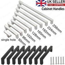 Lot Kitchen Cupboard Cabinet T-Bar Door Handle Matte/ Brushed Stainless Steel