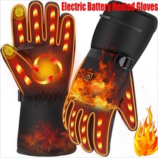 Electric Heated Gloves Rechargeable Battery Hand Warmer Windproof Thermal Winter