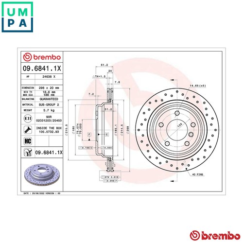 Brake disc 6841 1x - brake, 09.6841.1x