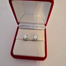 Lab Created opal stud earrings