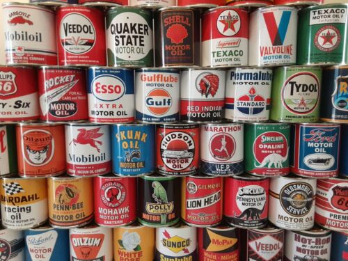 Vintage motor oil - cans, 1