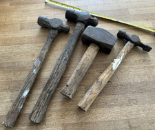 4x Vintage Wooden Handled Ball Pein / Cross Pein & Club Hammers - GWO - Hereford