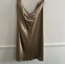 M&S Gold Silky Midi A-Line