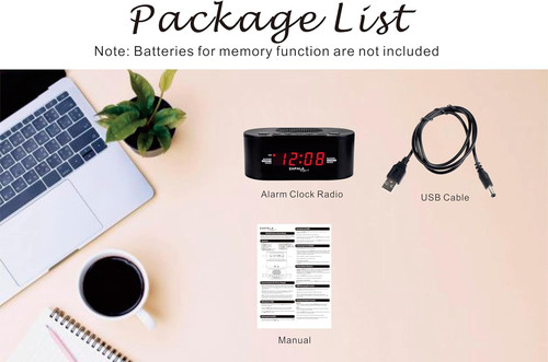 Wake alarm clock with fm - wake-up,