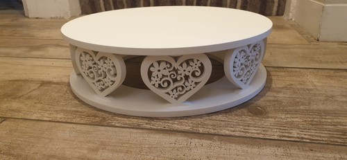 Scroll heart cake stand round - heart,