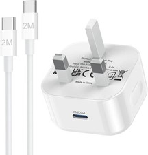 iPhone 20W Fast Charging UK Plug Type-C with 2m Cable For iPhone 15 and Androids