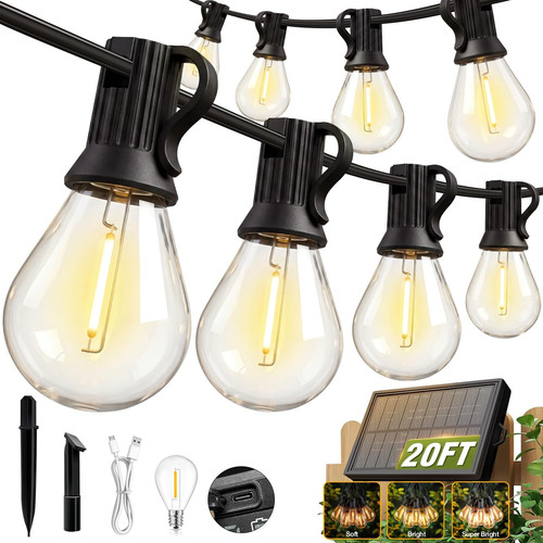 20ft solar string lights - 20ft,