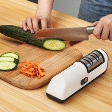 Electric Knife Sharpener 2-Speed Home Kitchen Knives Sharpening Grinder New