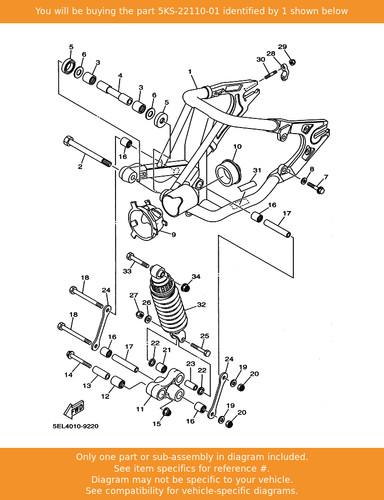 Yamaha rear arm comp - arm,