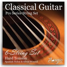 Classical Nylon Guitar String Set Hard Tension - Adagio Pro - Pack Of 6 Strings