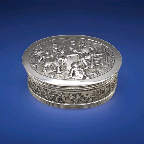 Antique dutch silver snuff - antique, box