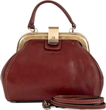 Gianni Conti Fine Italian Handmade Small Brown Leather Gladstone Bag 9403881