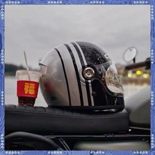 Nitro N535 Retro Full-Face Motorcycle Helmet Satin Black