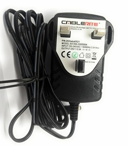 Charger cable for 25v - charger, 500ma