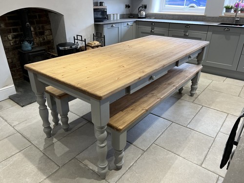 7ft farmhouse table - table, with
