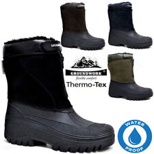 MENS SNOW BOOTS WATERPROOF MUCKER WELLINGTONS WINTER FUR HORSE YARD STABLE BOOTS
