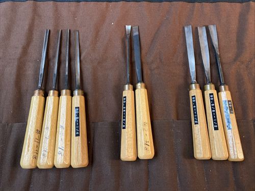 Set vintage wood chisel - set,