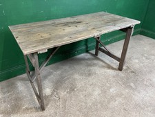 Vintage Wooden Folding Trestle Table