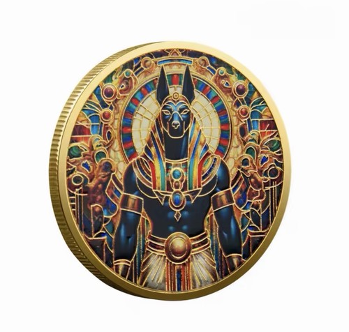 Egyptian anubis gold coin - anubis,