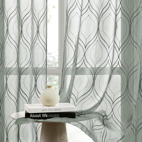 Sage green sheer - green, curtains,